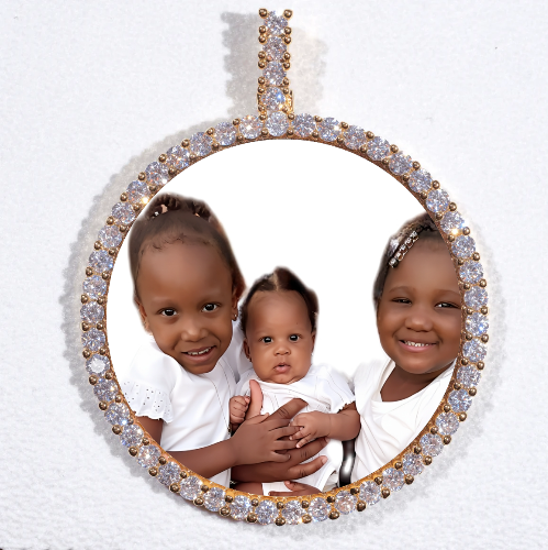 LARGE 3D CIRCLE CUSTOM PICTURE PENDANT