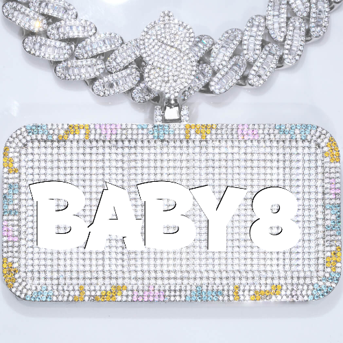 CUSTOM LETTER NECKLACE 3D COLORFUL SQUARE