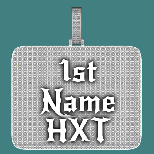 CUSTOM LETTER NECKLACE 3D BIG SQUARE