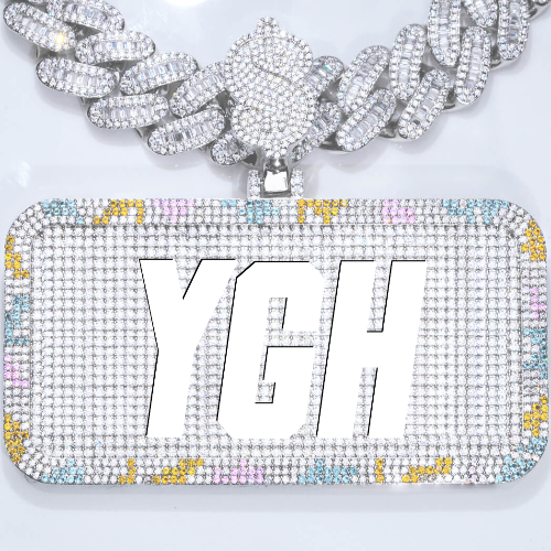 CUSTOM LETTER NECKLACE 3D COLORFUL SQUARE