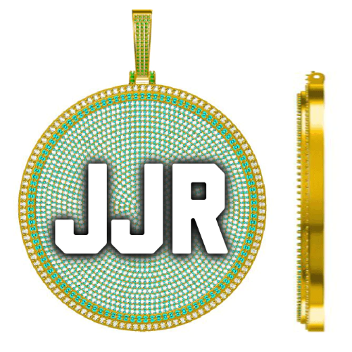 CUSTOM LETTER NECKLACE 3D BIG DISC