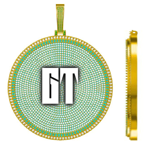 CUSTOM LETTER NECKLACE 3D BIG DISC