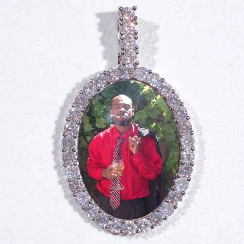 Large 3D Oval Custom Picture Pendant