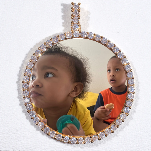 LARGE 3D CIRCLE CUSTOM PICTURE PENDANT
