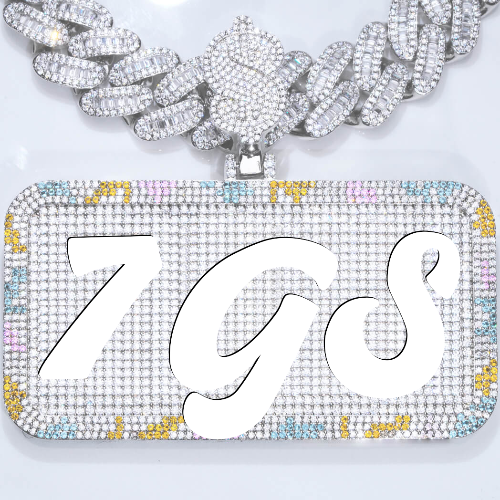 CUSTOM LETTER NECKLACE 3D COLORFUL SQUARE