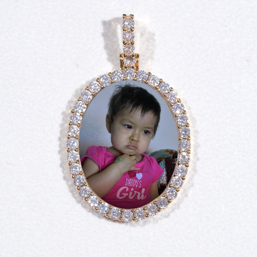 3D Oval Custom Picture Pendant