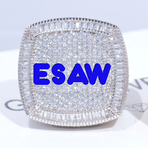 CUSTOM LETTER 3D ICED RING