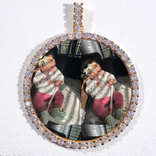 LARGE 3D CIRCLE CUSTOM PICTURE PENDANT