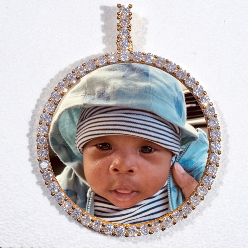 LARGE 3D CIRCLE CUSTOM PICTURE PENDANT