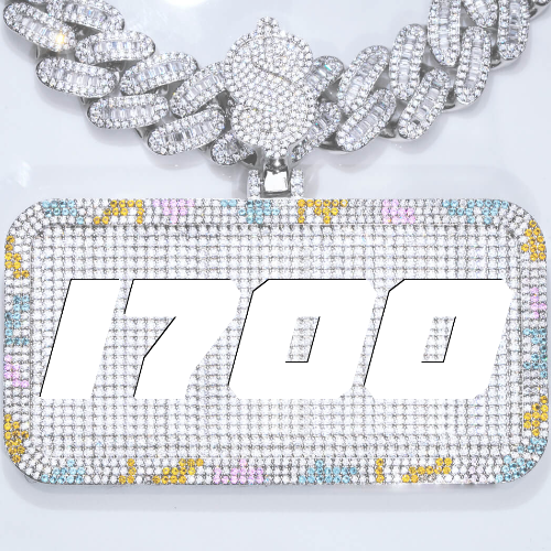CUSTOM LETTER NECKLACE 3D COLORFUL SQUARE