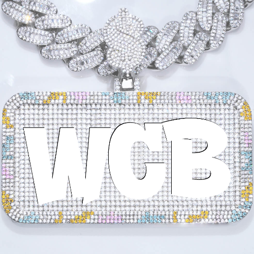 CUSTOM LETTER NECKLACE 3D COLORFUL SQUARE