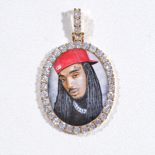 3D Oval Custom Picture Pendant