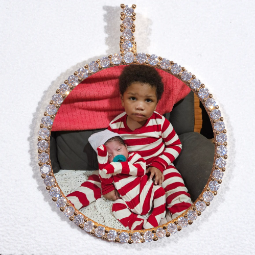 LARGE 3D CIRCLE CUSTOM PICTURE PENDANT