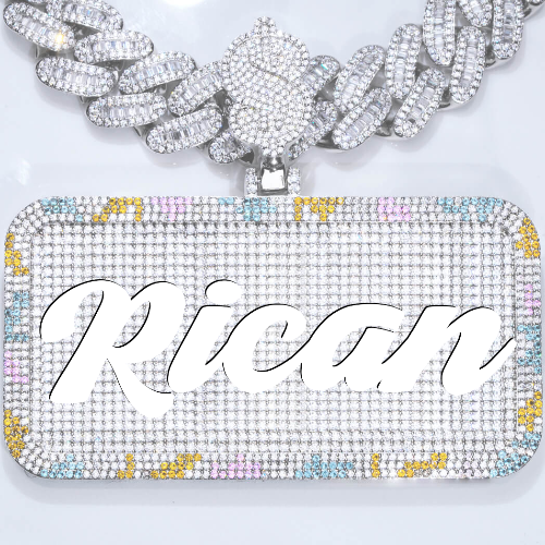 CUSTOM LETTER NECKLACE 3D COLORFUL SQUARE