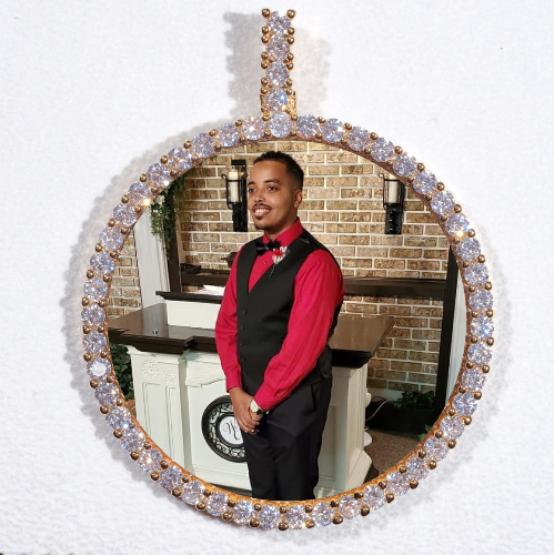 LARGE 3D CIRCLE CUSTOM PICTURE PENDANT