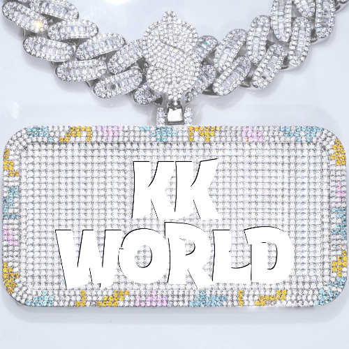 CUSTOM LETTER NECKLACE 3D COLORFUL SQUARE
