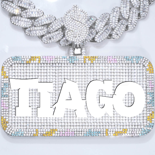 CUSTOM LETTER NECKLACE 3D COLORFUL SQUARE