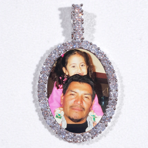 Large 3D Oval Custom Picture Pendant