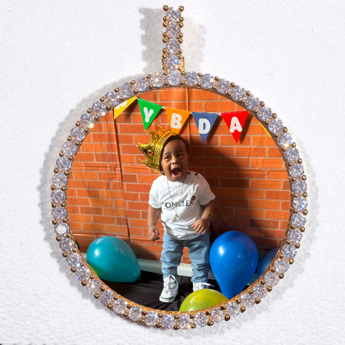 LARGE 3D CIRCLE CUSTOM PICTURE PENDANT