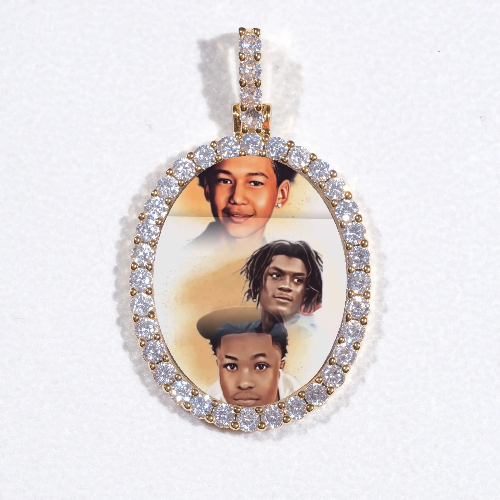 3D Oval Custom Picture Pendant