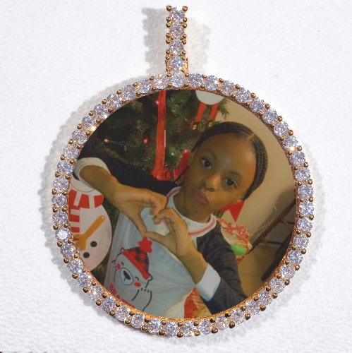 LARGE 3D CIRCLE CUSTOM PICTURE PENDANT