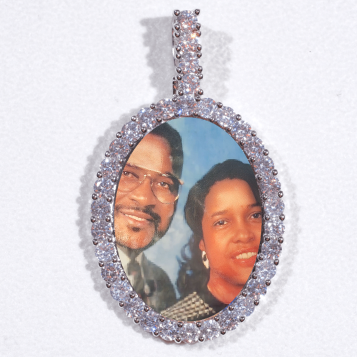 Large 3D Oval Custom Picture Pendant