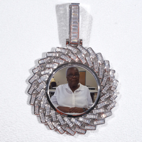 Large 3D Baguette Custom Picture Pendant