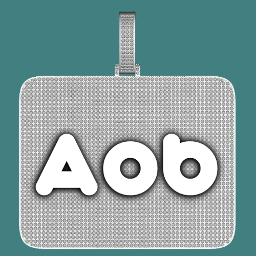 CUSTOM LETTER NECKLACE 3D BIG SQUARE