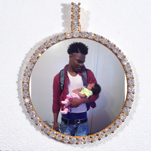 LARGE 3D CIRCLE CUSTOM PICTURE PENDANT