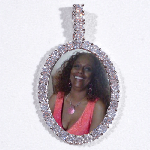 Large 3D Oval Custom Picture Pendant