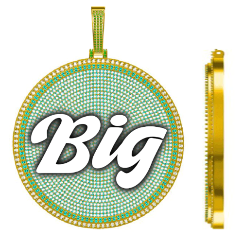 CUSTOM LETTER NECKLACE 3D BIG DISC
