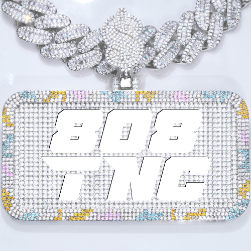 CUSTOM LETTER NECKLACE 3D COLORFUL SQUARE