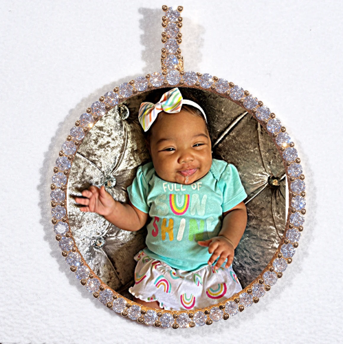 LARGE 3D CIRCLE CUSTOM PICTURE PENDANT