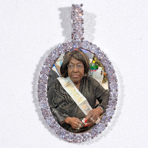 Large 3D Oval Custom Picture Pendant