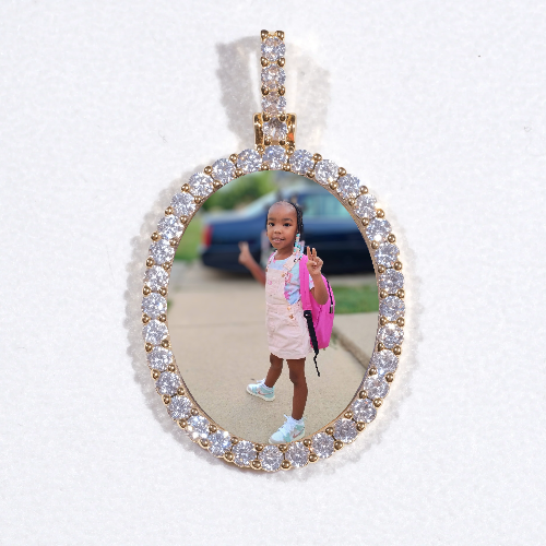 3D Oval Custom Picture Pendant