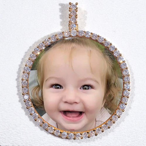 LARGE 3D CIRCLE CUSTOM PICTURE PENDANT