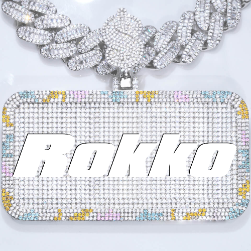 CUSTOM LETTER NECKLACE 3D COLORFUL SQUARE