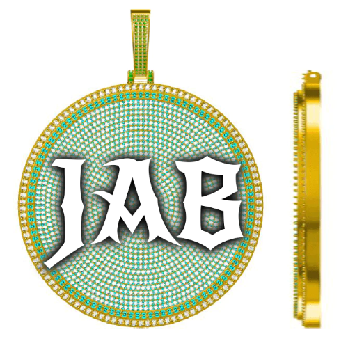CUSTOM LETTER NECKLACE 3D BIG DISC