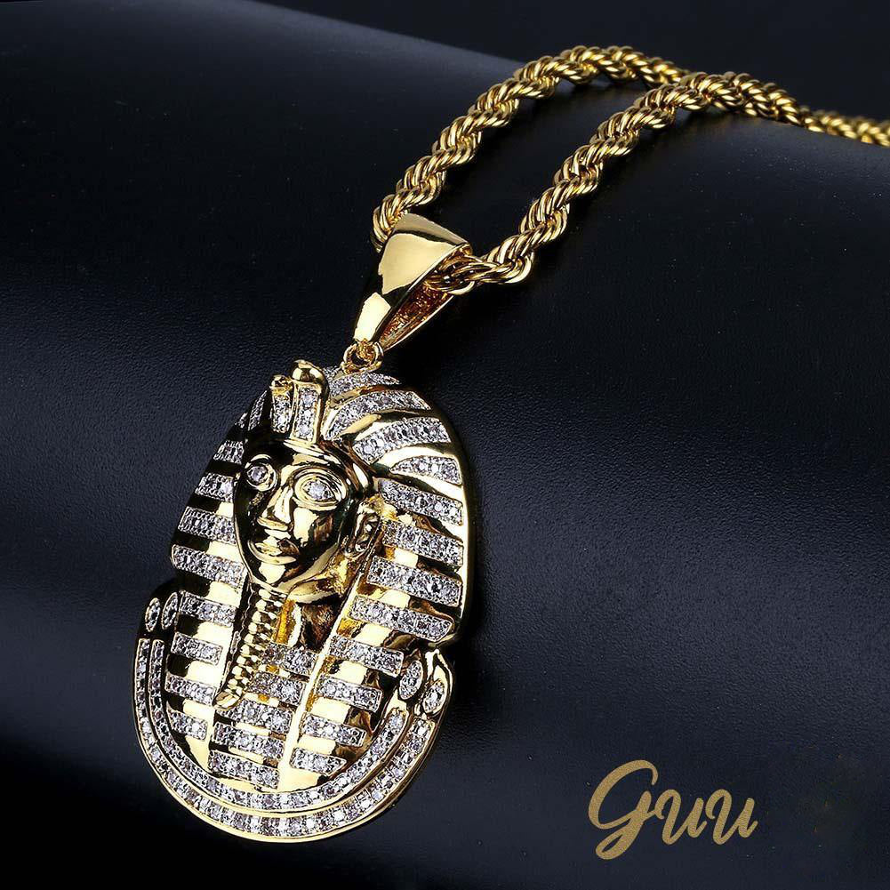 25mm Egyptian Pharaoh Head  Hip Hop Cubic Zirconia Pendant # Rapper Chain - The GUU Shop