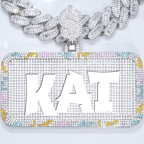 CUSTOM LETTER NECKLACE 3D COLORFUL SQUARE