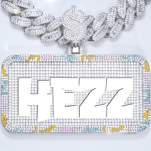 CUSTOM LETTER NECKLACE 3D COLORFUL SQUARE