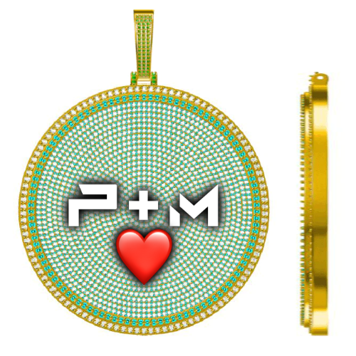 CUSTOM LETTER NECKLACE 3D BIG DISC