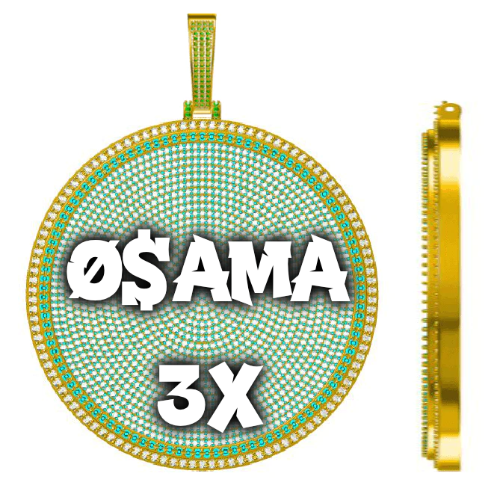 CUSTOM LETTER NECKLACE 3D BIG DISC