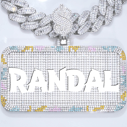 CUSTOM LETTER NECKLACE 3D COLORFUL SQUARE