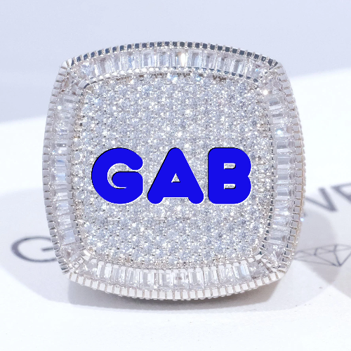 CUSTOM LETTER 3D ICED RING