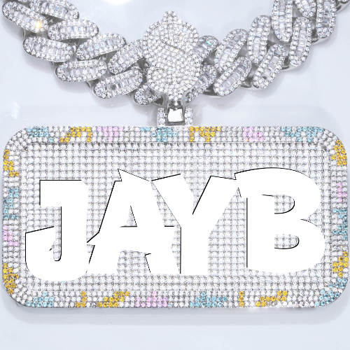 CUSTOM LETTER NECKLACE 3D COLORFUL SQUARE