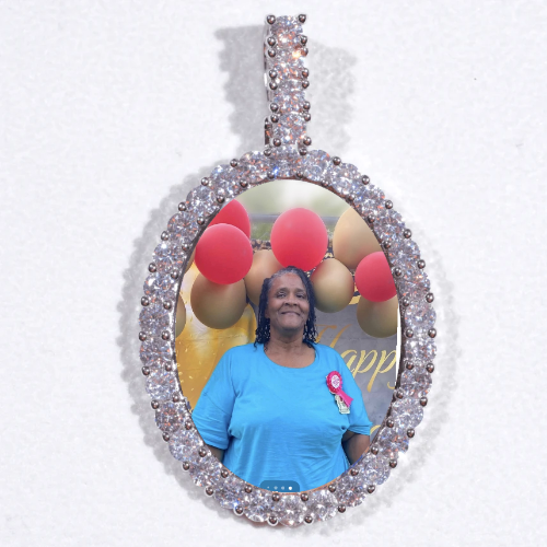 Large 3D Oval Custom Picture Pendant