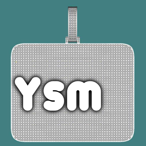 CUSTOM LETTER NECKLACE 3D BIG SQUARE