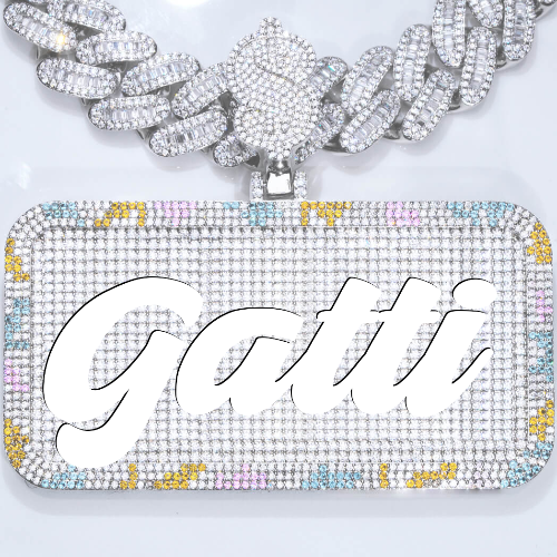 CUSTOM LETTER NECKLACE 3D COLORFUL SQUARE