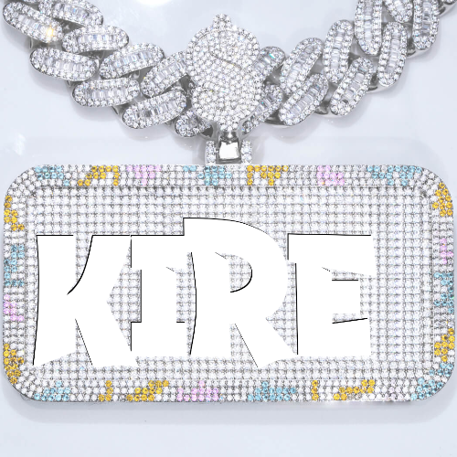 CUSTOM LETTER NECKLACE 3D COLORFUL SQUARE